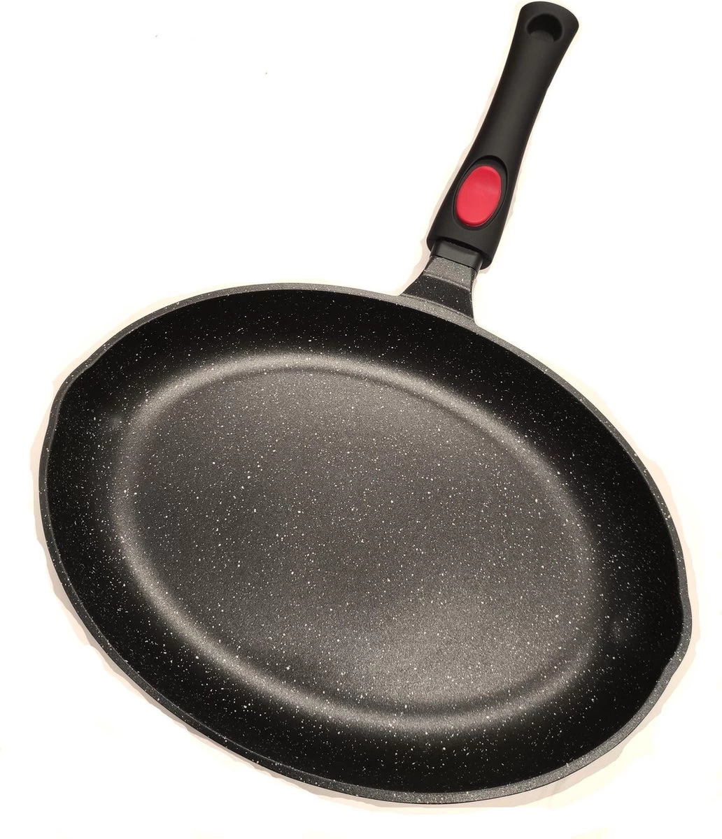 Satoshi Vispan Ø34 CM - Afneembare Handgreep - Marble Coating - Gietaluminium 3 Satoshi Vispan Ø34 CM - Afneembare Handgreep - Marble Coating - Gietaluminium