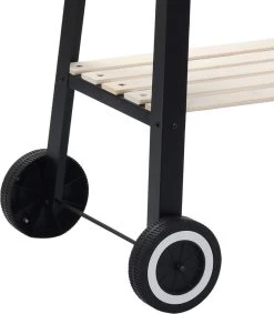 Verrijdbare Barbecue – Houtskool/Briketten - Verstelbare Grillplaat – Houten Tafel – Winscherm – Gewicht 5.9kg -Thuiskeuken 1049x1200 1