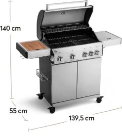Burnhard Gas BBQ Big FRED Deluxe - 4 Branders - Incl. Keramische Infraroodbrander & Afdekhoes - Deluxe -Thuiskeuken 1063x1200 4