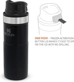 Stanley Trigger-Action Travel Mug 0.47L - Thermosfles - Matt Black -Thuiskeuken 1075x1200