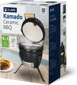 BluMill Kamado BBQ Egg - Kamado 13 Inch - Incl. Vlees Thermometer - Houtskoolbarbecues - Zwart - Ø 27cm -Thuiskeuken 1090x1200