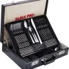 Swiss Pro+ Bestekset In Koffer-72 Delig-12 Persoons-Zwitsers Kwaliteit-Complete Set-100% Roestvrijstaal-Modern
