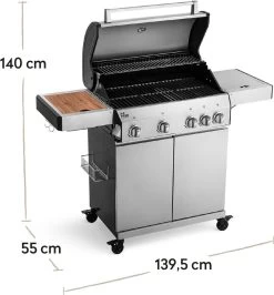 Burnhard Gas BBQ Big FRED Deluxe - 4 Branders - Incl. Keramische Infraroodbrander & Afdekhoes - Deluxe -Thuiskeuken 1113x1200 5