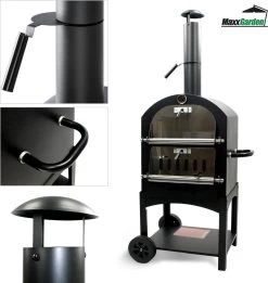 MaxxGarden Pizza Oven Buiten - Houtskool – Incl. Pizzasteen - 45x65x158cm -Thuiskeuken 1137x1200 2