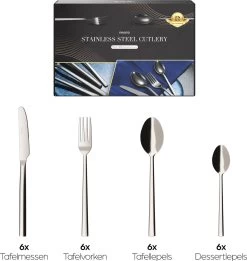Nevana Bestekset - 24 Delig - 18/10 Edelstaal - Bestek - Lepels, Messen, Vorken -Thuiskeuken 1137x1200 5