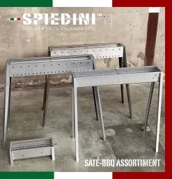 Spiedini Saté-bbq Bali 40 Mini - Kleine, Smalle Houtskoolbarbecue Met Horizontaal Rooster Voor Sate Of Andere Spiesjes - 40 Cm Lang, 11 Cm Breed, 14 Cm Hoog - Ideaal Voor Tuin- Of Open Haard, Of Balkon - Materiaal: Gealuminiseerd Ijzer -Thuiskeuken 1153x1200 2