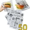 Rainbecom - 50 Stuks - 19 X 17 Cm - Hamburger Zakje Papier - Vetvrij Papier - Papieren Zak Voor Sandwiches - Krant -Thuiskeuken 1157x1200 2