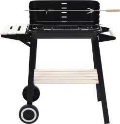 Verrijdbare Barbecue – Houtskool/Briketten - Verstelbare Grillplaat – Houten Tafel – Winscherm – Gewicht 5.9kg -Thuiskeuken 1161x1200 1