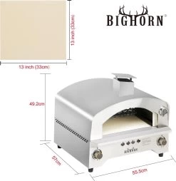 Bighorn Outdoor Edelstaal Gas Pizza Oven - Draagbare Gas Barbecue - Edelstaal -Model SRGG20001 -Thuiskeuken 1169x1200 3