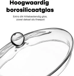 Vatten® Premium Glazen Theepot - 700ml - Dubbelwandig - Anti-drup - Transparant -Thuiskeuken 1175x1200 1