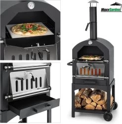 MaxxGarden Pizza Oven Buiten - Houtskool – Incl. Pizzasteen - 45x65x158cm -Thuiskeuken 1175x1200 3