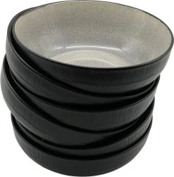 Serviesset 6 Personen - Evia Glacé - Lichgrijs / Zwart - 24-delig -Thuiskeuken 1177x1200 1