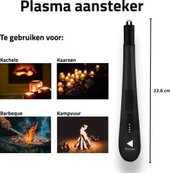 Oplaadbare Lange Elektrische Aansteker - Zwart - Duurzame Plasma Aansteker - Inclusief Cadeauverpakking - BBQ - Kaarsen -Thuiskeuken 1177x1200 3