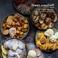 Ocina Poffertjespan – Combo Pack – 19 Poffertjes – Poffertjesmaker – Poffertjespan Inductie – Poffertjespan Electrisch – Gietijzeren Pan - Inclusief Doseerfles, Handvaten, 6x Poffertjesvorken En Invetkwast – Gratis Receptenboek -Thuiskeuken 1198x1200 10