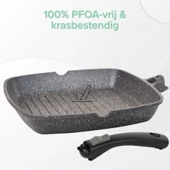 Coninx Grillpan 28CM - Steakpan - Afneembare Handgreep - PFAS-vrij - Grijs -Thuiskeuken 1198x1200 8