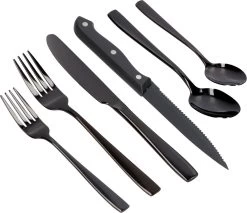 Deleca 6 Persoons Bestekset (36-delig) - Lepels, Messen, Vorken & Steakmessen - Vaatwasserbestendig - Zwart / RVS -Thuiskeuken 1200x1036 6