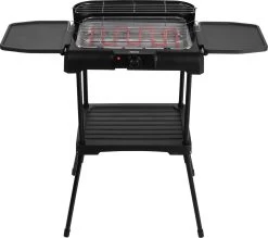 Princess 112250 Elektrische BBQ Met Zijplanken - BBQ - 40x25cm - Met En Zonder Statief Te Gebruiken - Met Zijplankjes - Ook Te Gebruiken Als Tafelgrill - 2200W -Thuiskeuken 1200x1065