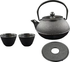 SakuraTea - Theepot Set - 4-delig - Gietijzer - Zwart - 0.8L - 2 Kopjes (100ml) -Thuiskeuken 1200x1068 1