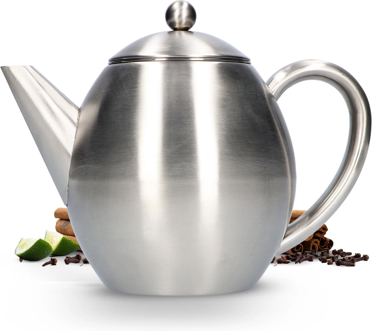 Vaja Valerie - Theepot Met Filter - Dubbelwandig - RVS - 1.2L 5 Vaja Valerie - Theepot Met Filter - Dubbelwandig - RVS - 1.2L - Afbeelding 3