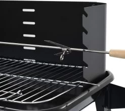 Verrijdbare Barbecue – Houtskool/Briketten - Verstelbare Grillplaat – Houten Tafel – Winscherm – Gewicht 5.9kg -Thuiskeuken 1200x1074 2