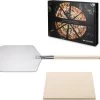 Navaris Pizzasteen XL Voor Oven En Barbecue - Rechthoekige Pizzaplaat 38 X 30 Cm - Inclusief Pizzaschep Met Extra Lang Handvat En Receptenboek -Thuiskeuken 1200x1087