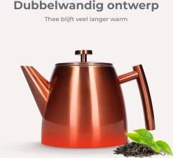 Vaja® Theepot Juliette Rosé Dubbelwandig -Thuiskeuken 1200x1099