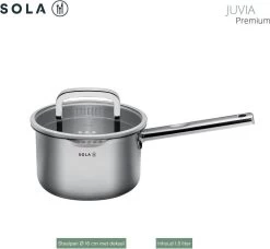 Sola Pannenset Juvia - 4 Delig - Ø 16,16,18,20 Cm - Zilver - RVS - Sandwichbodem -Thuiskeuken 1200x1110 1