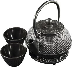 SakuraTea - Theepot Set - 4-delig - Gietijzer - Zwart - 0.8L - 2 Kopjes (100ml) -Thuiskeuken 1200x1113 3