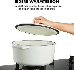 MOA Gietijzeren Braadpan - Inhoud 7,2 Liter - 30CM - Rond - Alle Warmtebronnen - Ook Voor Inductie - Gewicht 7,3 Kg - Wit - C30W -Thuiskeuken 1200x1131 1