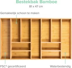 Grote Bestekbak Bamboe 81x47CM - Coninx Besteklade - Opbergbak - Duurzaam - Bamboe - Voor Laden Vanaf 47cm Diep 16 Grote Bestekbak Bamboe 81x47CM - Coninx Besteklade - Opbergbak - Duurzaam - Bamboe - Voor Laden Vanaf 47cm Diep -Thuiskeuken 1200x1140 4