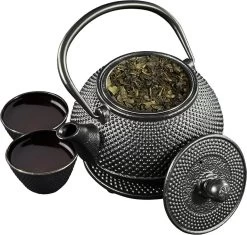 SakuraTea - Theepot Set - 4-delig - Gietijzer - Zwart - 0.8L - 2 Kopjes (100ml) -Thuiskeuken 1200x1142