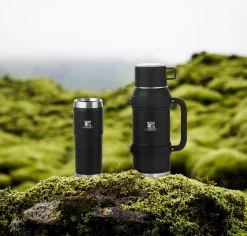 MacGyver RVS Thermoskan 1.5 Ltr – RVS Thermosbeker 0,55 Ltr - Langdurig Warm/koud - Zwart -Thuiskeuken 1200x1145