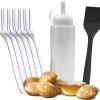 Ocina Poffertjespan Accessoires Set - Doseerfles - Poffertjes Spuitfles - 6x Poffertjes Vork - Kwast - Siliconen Kwast - Bakkwast - Gratis Poffertjes E-Book -Thuiskeuken 1200x1148