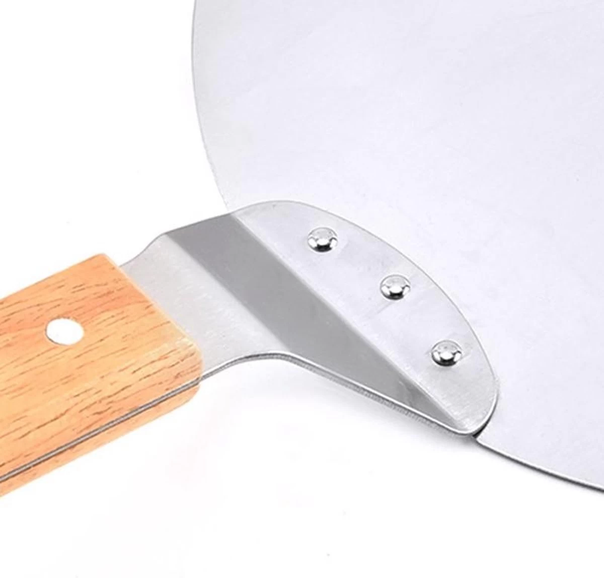 Luxe Pizzaschep Voor Verse Pizza - Extra Groot - RVS 30CM - Grote Pizza Schep Voor Oven Of BBQ Barbecue - Hout Handvat - Pizzaspatel Voor Zelfgemaakte Ovenpizza 6 Luxe Pizzaschep Voor Verse Pizza - Extra Groot - RVS 30CM - Grote Pizza Schep Voor Oven Of BBQ Barbecue - Hout Handvat - Pizzaspatel Voor Zelfgemaakte Ovenpizza - Afbeelding 4