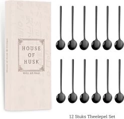 House Of Husk® Theelepels Set - Theelepeltjes - Koffielepels - Koffielepeltjes - RVS - 13cm - 12 Stuks - Zwart -Thuiskeuken 1200x1150