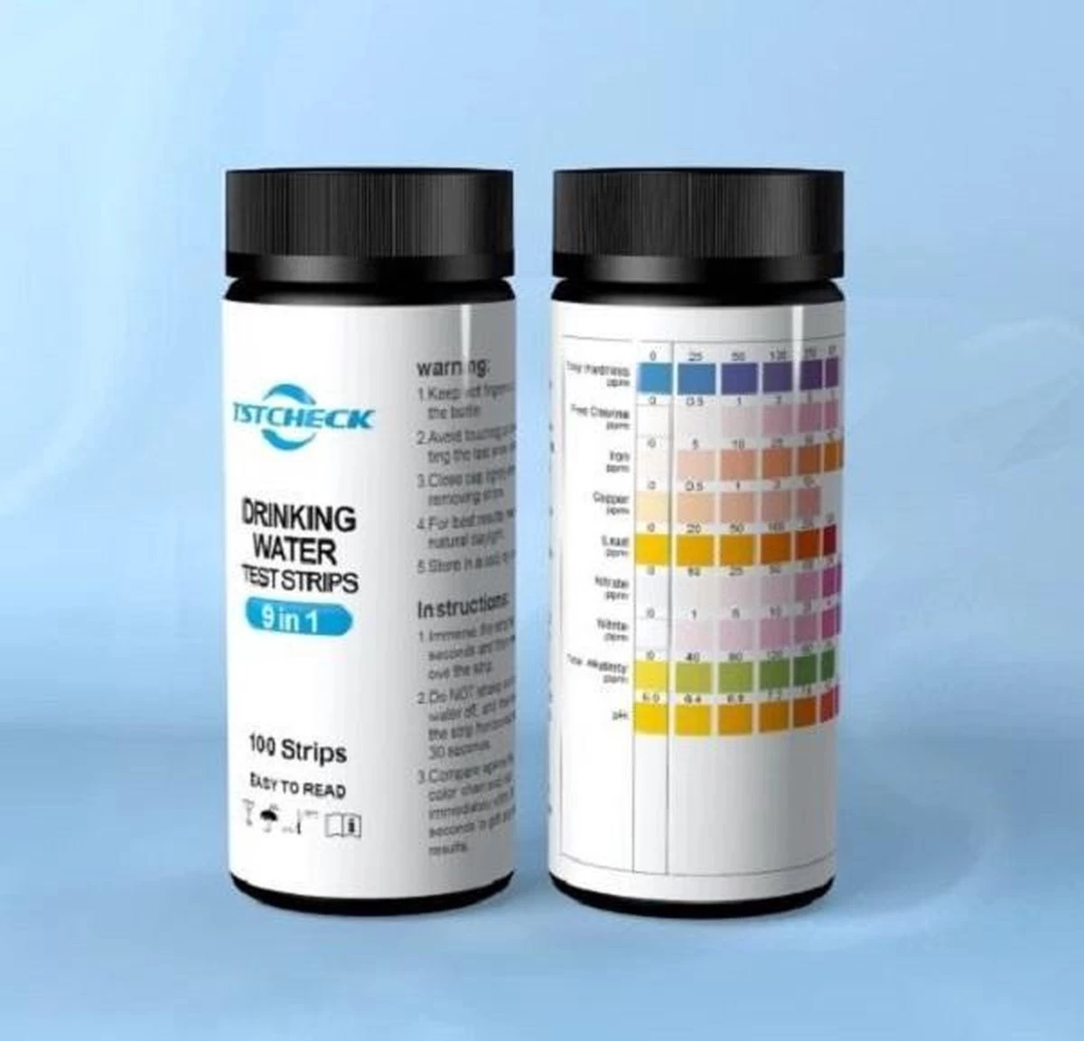 TSTCHECK Drinkwater Test | 9 In 1 | 100 Strips 4 TSTCHECK Drinkwater Test | 9 In 1 | 100 Strips - Afbeelding 2