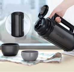 Lock&Lock Thermoskan - Isoleerkan - Thee En Koffie - Lekvrij - 1,5 Liter - RVS - Inklapbaar Handvat - Zwart -Thuiskeuken 1200x1155 10