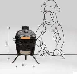 BluMill Kamado BBQ Egg - Kamado 13 Inch - Incl. Vlees Thermometer - Houtskoolbarbecues - Zwart - Ø 27cm -Thuiskeuken 1200x1156 2