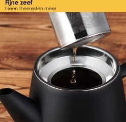 Silberthal - Theepot Met Filter - 1 L - RVS Dubbelwandig - Zwart - Cadeau -Thuiskeuken 1200x1163 1