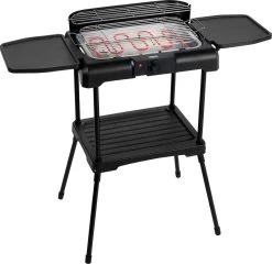 Princess 112250 Elektrische BBQ Met Zijplanken - BBQ - 40x25cm - Met En Zonder Statief Te Gebruiken - Met Zijplankjes - Ook Te Gebruiken Als Tafelgrill - 2200W -Thuiskeuken 1200x1164 2