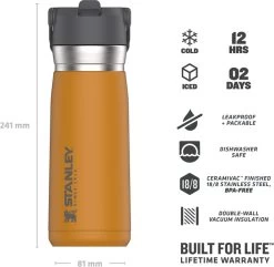 Stanley The IceFlow™ Flip Straw Water Bottle 0,65L - Thermosfles - Saffron 32 Stanley The IceFlow™ Flip Straw Water Bottle 0,65L - Thermosfles - Saffron -Thuiskeuken 1200x1170 1