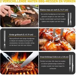 Saveur Royal® 35-delige Barbecue Gereedschapset In Roestvrij Staal - BBQ Grill Set Met Draagtas - Barbecuegerei-sets - Barbecue Accessoires Gereedschap - 35-delig -Thuiskeuken 1200x1170 5