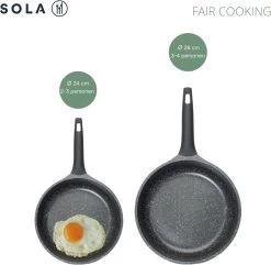 Sola Koekenpan Fair Cooking - Ø 28 Cm - Zwart/wit - Aluminium - Antiaanbaklaag -Thuiskeuken 1200x1171 2
