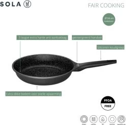 Sola - Fair Cooking Zwart/wit Greblon Anti Aanbaklaag 11 Sola - Fair Cooking Zwart/wit Greblon Anti Aanbaklaag -Thuiskeuken 1200x1184
