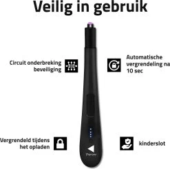 Oplaadbare Lange Elektrische Aansteker - Zwart - Duurzame Plasma Aansteker - Inclusief Cadeauverpakking - BBQ - Kaarsen -Thuiskeuken 1200x1190 4