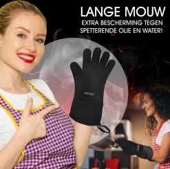 Sense Of Taste Ovenwanten - 2 Stuks - Ovenhandschoenen - Hittebestendig - 230°C - Siliconen - Zwart - Koken - Extra Lang -Thuiskeuken 1200x1196 4