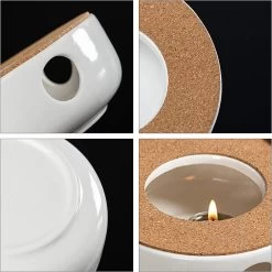 ConBlom Keramische Theepot, Warmer, Theewarmer, Koffiewarmer, Stoofje, Met Kurk-stoofje, Theepot Basis, Theefornuis, Melkwarmer Voor Thuis, Café, Theemelk (zonder Kaars En Theepot) -Thuiskeuken 1200x1199 12