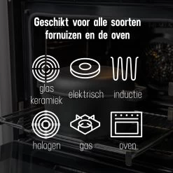 Daumonet Ducasse Gietijzeren Double Use Braadpan - Combi Sudderpan Zwart - 2-in-1 Bak- En Braadpan - PFAS & PFOA Vrij - Rond - Ø 26 Cm - 4,4 Liter - Emaille - Alle Warmtebronnen - Elektrisch - Gas - Halogeen - Inductie - Keramisch -Thuiskeuken 1200x1199 9