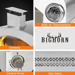 Bighorn Outdoor Edelstaal Gas Pizza Oven - Draagbare Gas Barbecue - Edelstaal -Model SRGG20001 -Thuiskeuken 1200x1200 1015