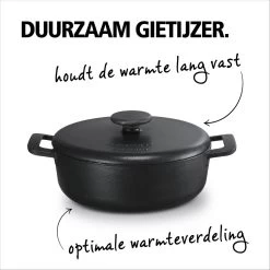 BRABANTIA THE DUTCH Gietijzeren Braadpan - Ø 28cm - MAT Zwart - Inductie -Thuiskeuken 1200x1200 107